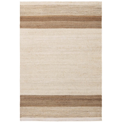 Rumill Striped Jute / Sisal Hand Woven Area Rug
