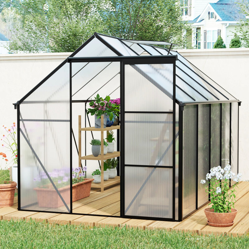 Outdoor Patio Greenhouse, Black, 89.5''H x 94.5''W x 97.75''D
