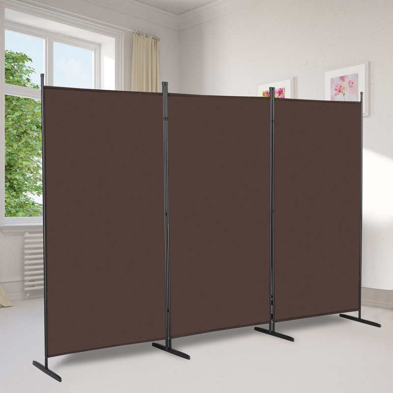 Marveline 261cm W x 180cm H Single Panel Room Divider, Brown