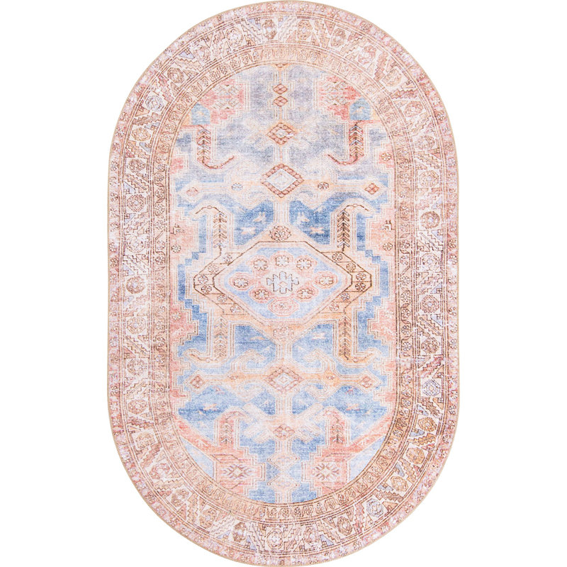 Mcclamma Chenille Oriental Indoor Rug, Oval 5' x 8'