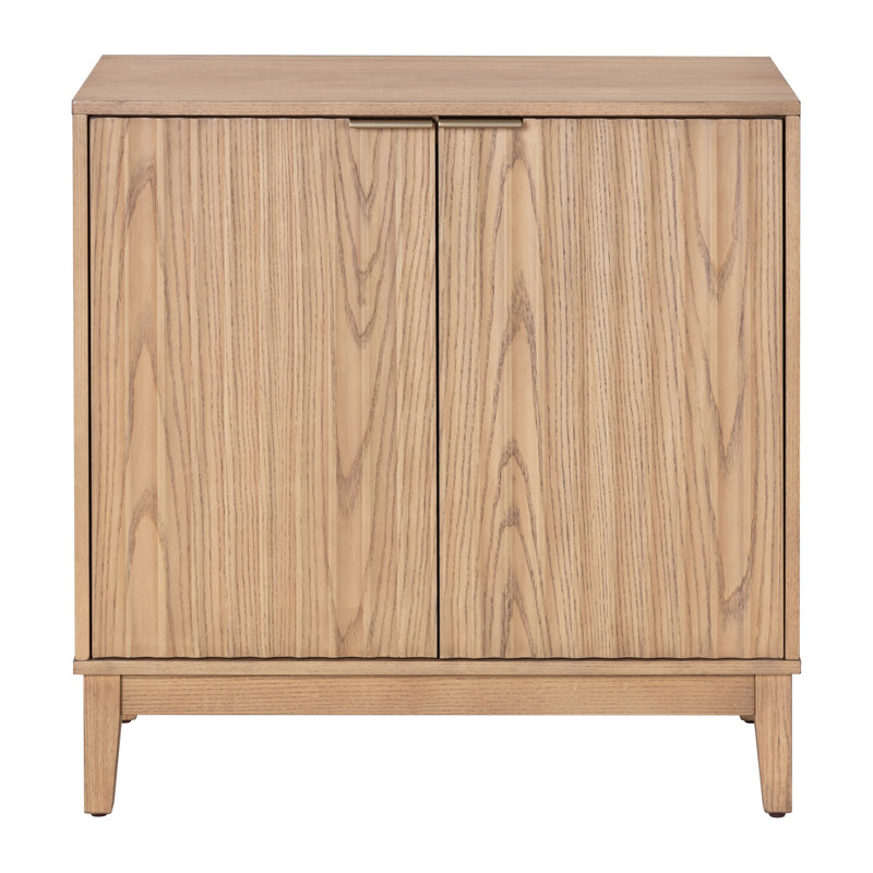 2 Door Storage Cabinet, Natural Ash