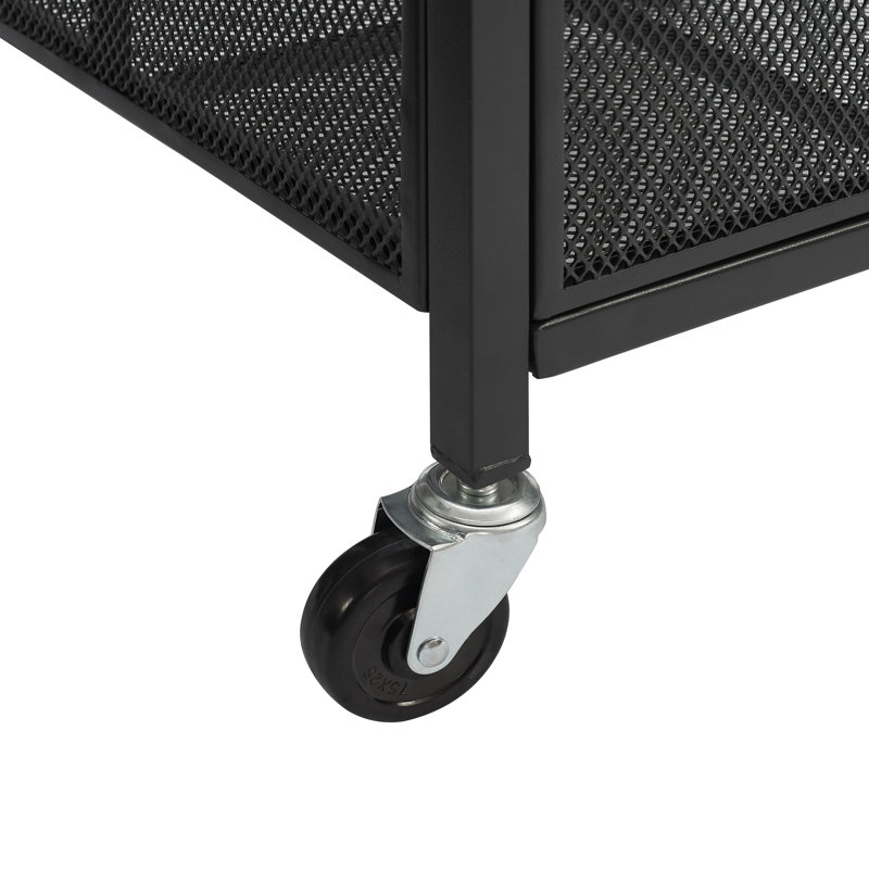 Gray Metal Poolside Towel Valet with Wheels