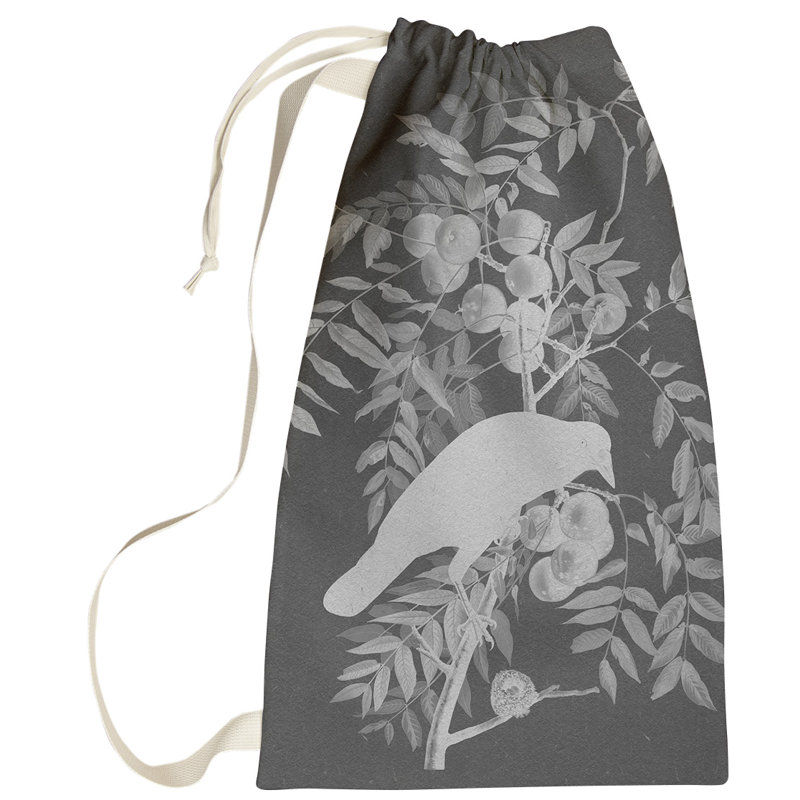 Maciejewski Fabric Laundry Bag with Handles, Small ( 64" H x 20" W x 1.5" D), Black