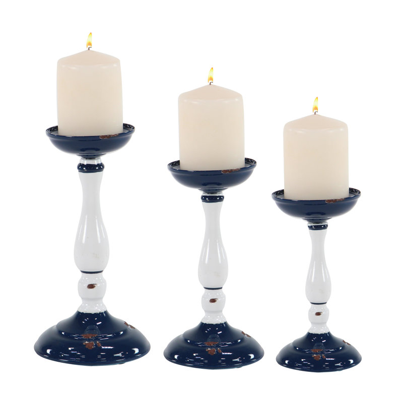 Ensemble de chandelles 3 pièces en métal rustique