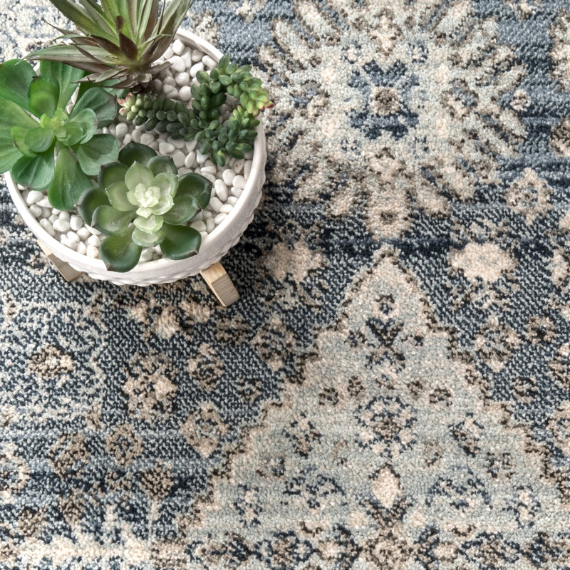 Tapis bleu Futch, Tapis de couloir 2 pi 6 po x 8 pi