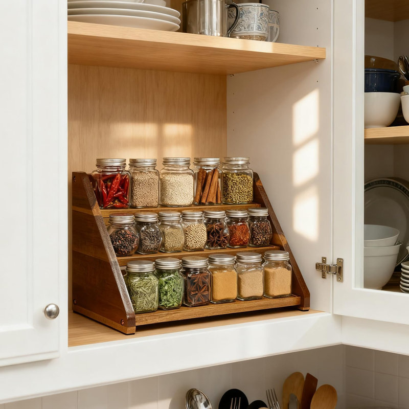 Three-Tier Spice Rack Storage Cabinet