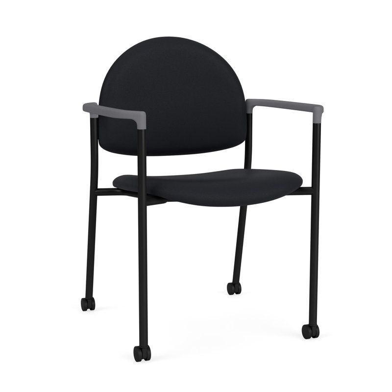 Chaise d'invité à chat avec roulettes, Noir, Modena Black
