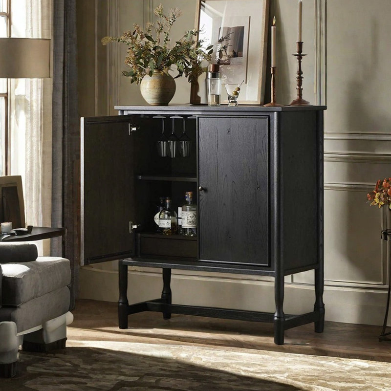 Armoire multifonctionnelle de style nordique, Noir, noir, noir, noir