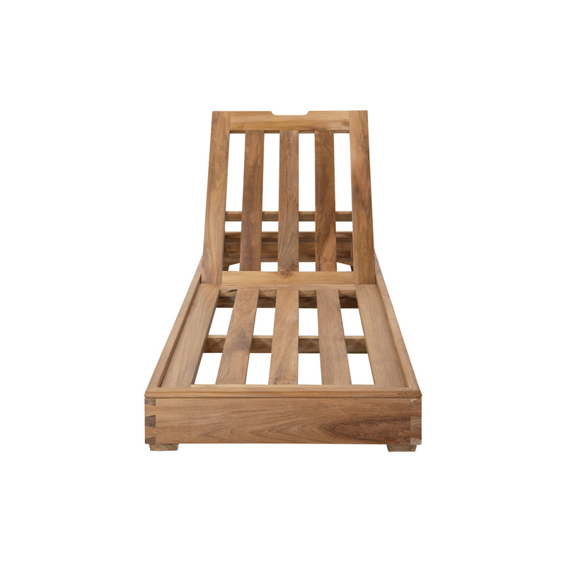 Chatsworth Outdoor Teak Chaise Lounge, Natural
