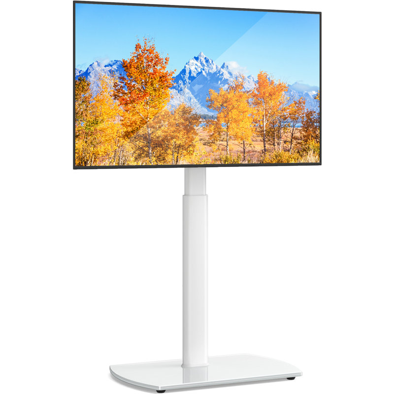 Rfiver Single Screen Electronic TV Stand for TVs up to 65", White