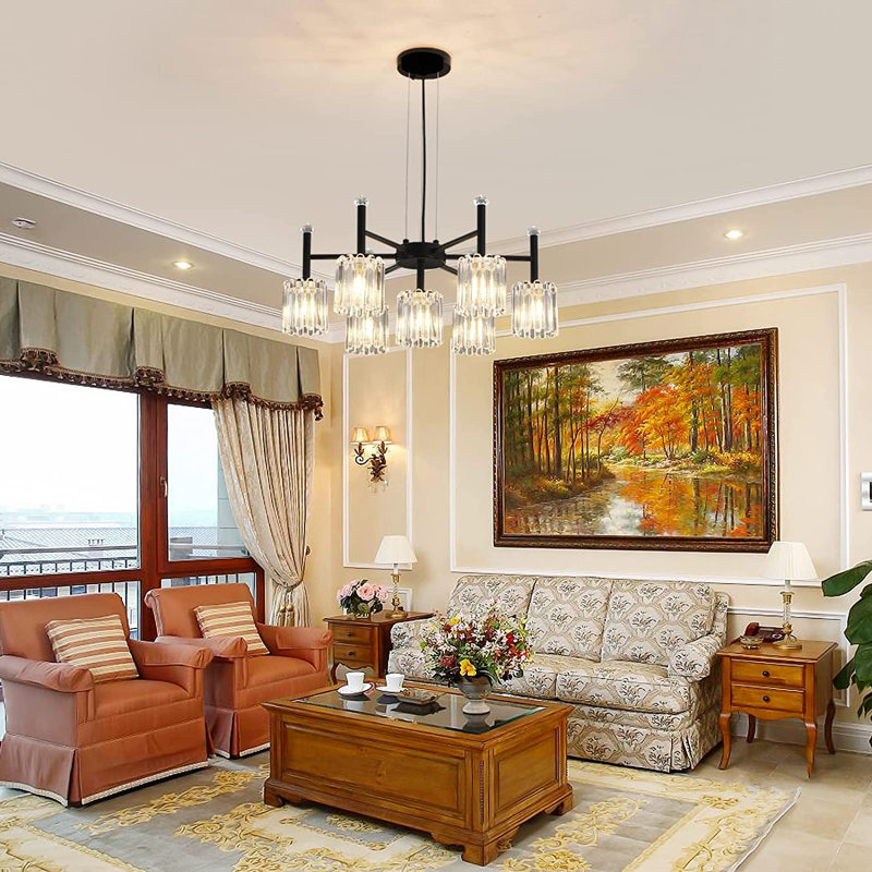 Eunise 7 - Light Glass Classic / Traditional Chandelier with Bulbs Included