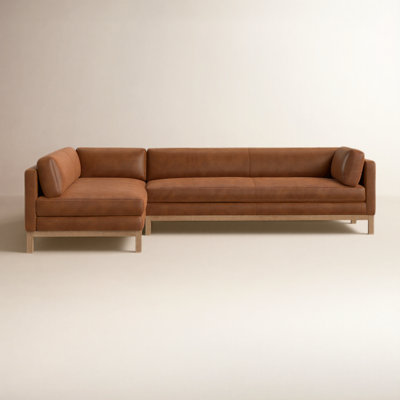 Nels Top Grain Leather Sofa and Chaise
