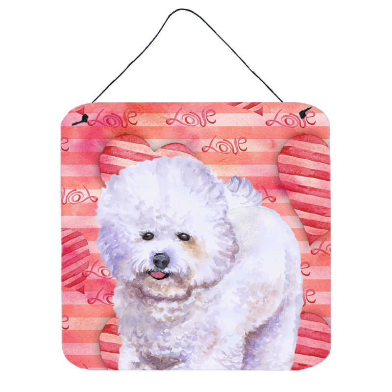 Décoration murale love, Bichon frisé