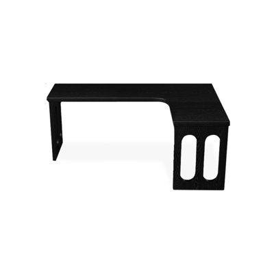 Black L-Shaped Solid Wood desks