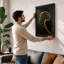 Golden Leopard Minimalist - Framed Print-918671222-918671230
