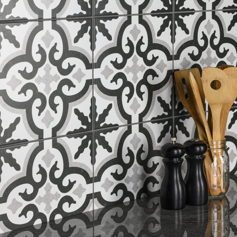 Jaen 10" x 10" Porcelain Patterned Wall & Floor Tile