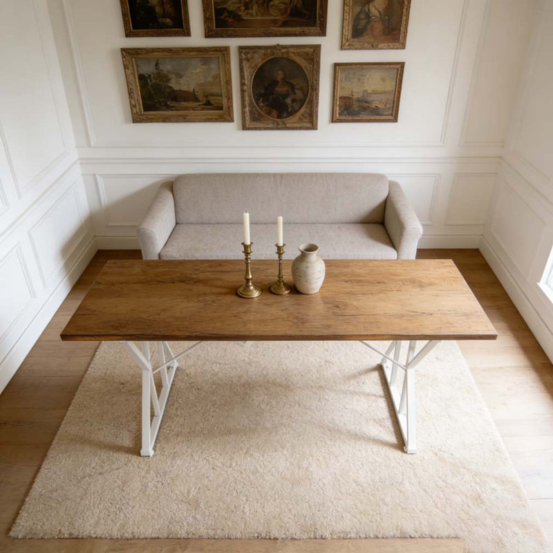 Table de salle à manger extensible de style moderne, Brun délavé