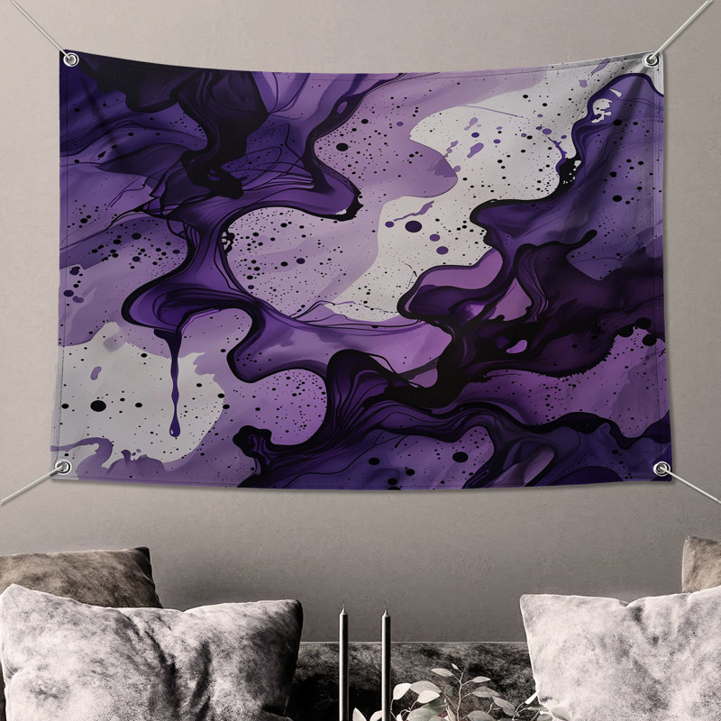 Tapisserie murale «Abstract Waves» - Décoration murale abstraite, 50in H x60in W with 4 Grommets