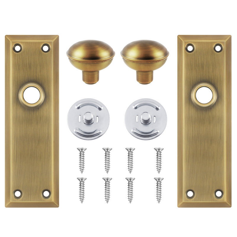 Fausse poignée de porte Coolnews, Laiton antique, Faux bouton double