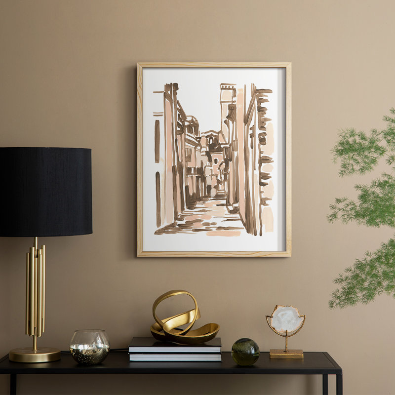 Blush Architecture Study VI Framed Print - Solid Wood, 11" H x 9" W