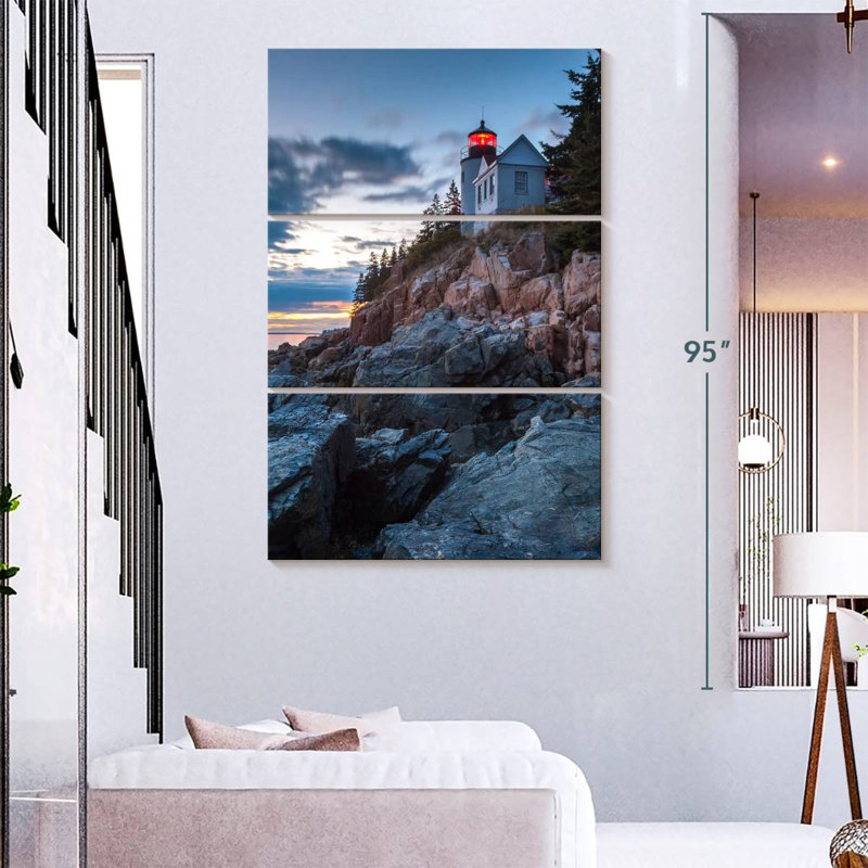 Phare de Bass Harbor, heure bleue, H 57 po x l 36 po