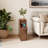 Aevah Soild Wooden Nightstand with Raised-Edge Top, Sliding Shelf, Cable Hole & Skirting Board Space-559546591-559707863