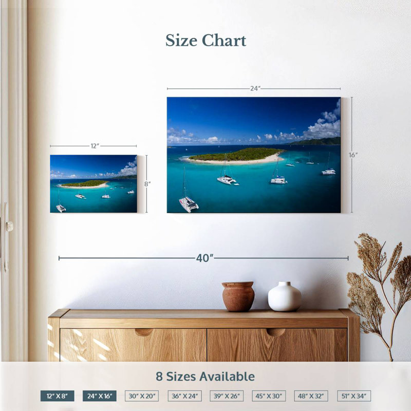 Sandy Cay British Virgin Island, 16" H x 24" W