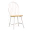 Ensemble de 4 chaises d'appoint à dossier en broche naturelle brun et blanc