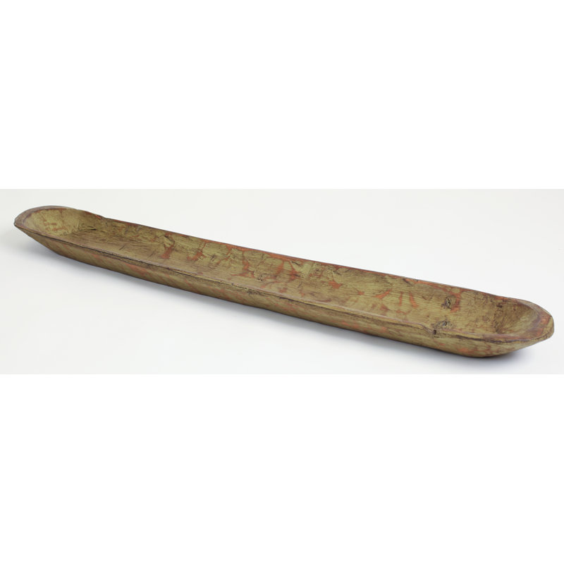 Bol décoratif rustique Adelson, H 6 po x l 40 po x P 2,5 po, Rouge