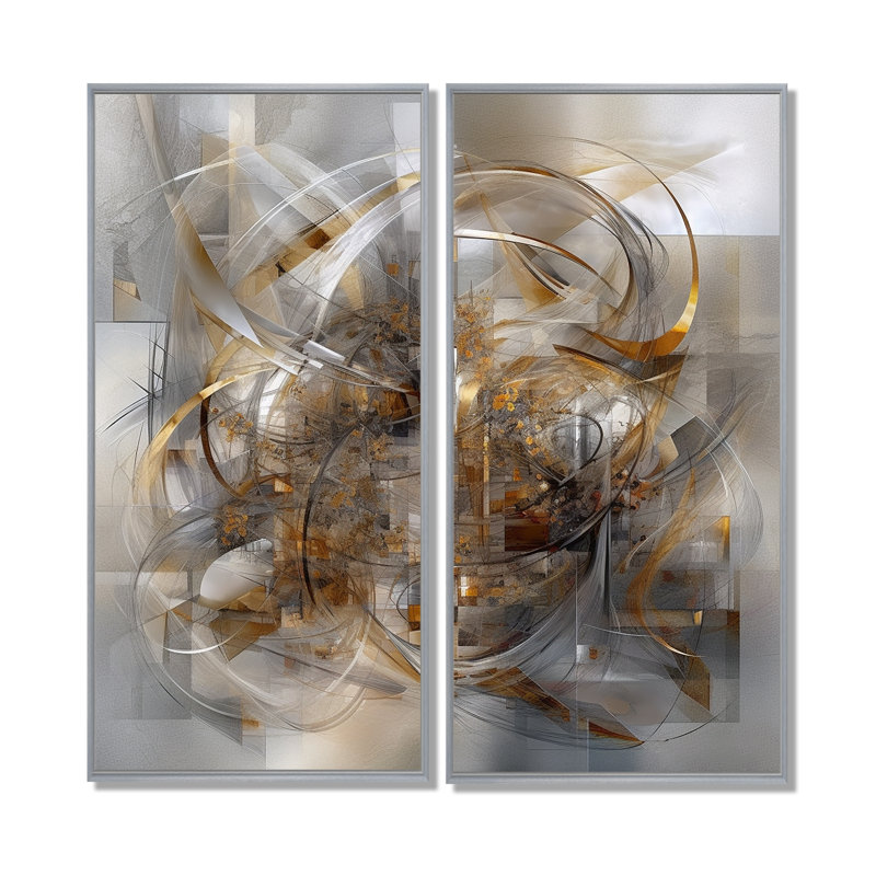 Faye - Abstract Marble Canvas Wall Art, 32" H x 32" W, Framed Print without Mat, Silver