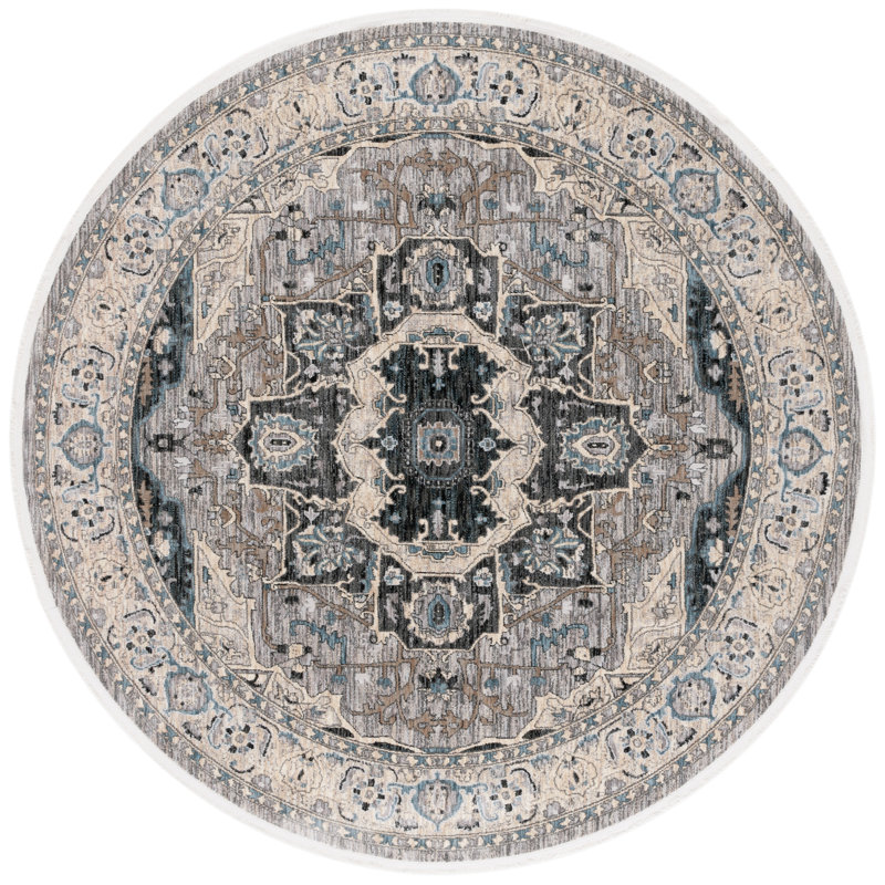 Rinnie Performance Oriental Rug, Round 6'7"