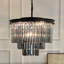 6-Lights Modern 3-Tier Round Fringe Crystal Chandelier-1359916118