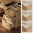 Rustic Wood Standing Desk with 3 Drawers & Open Storage Shelves, Adjustable Height, Home Office Computer Desk for Work, Study, Writing-313892163