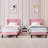 Rehnuma Twin Bed Upholstered Platform with Headboard and Strong Wooden Slats-1236311657