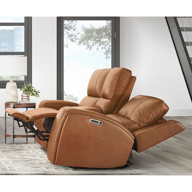 Causeuse à console inclinable électrique Abarca Zero Gravity P3, Lyrique caramel