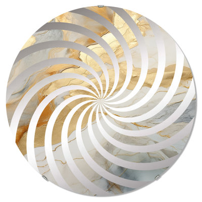 Beige et doré Glacier Stone Art - Miroir décoratif Vortex-MIR113334-Rond