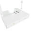 Meuble-lavabo flottant avec miroir et lumières tricolores, coiffeuse murale avec prise de courant, meuble-lavabo compact, grand rangement, blanc