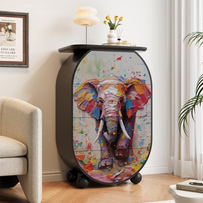 Vitrine en bois massif à motif animalier