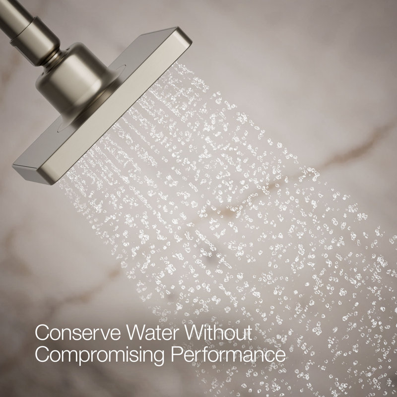 Parallel Single-Function Showerhead, Shower Head with One Spray, 1.75 GPM, Vibrant Brushed Nickel, Elongated