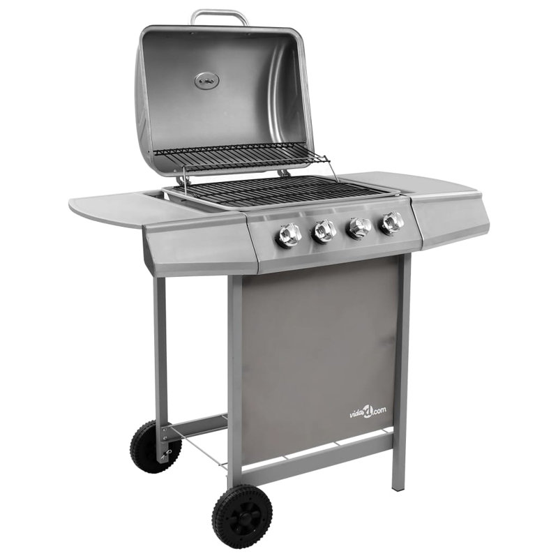 VidaXL 4 - Burner Natural Gas 13648 BTU BTU Gas Grill, Silver