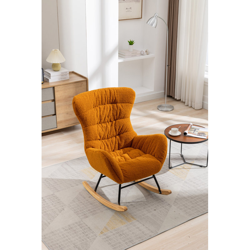 Chaise berçante rembourrée Lamond, Caramel