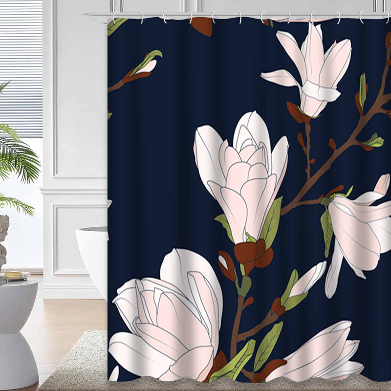 Rideau de douche à 12 crochets Magnolia, L 72 po x l 84 po