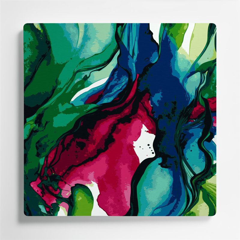 Aquarelle abstraite, art mural en métal brun 54, H 32 po x l 32 po