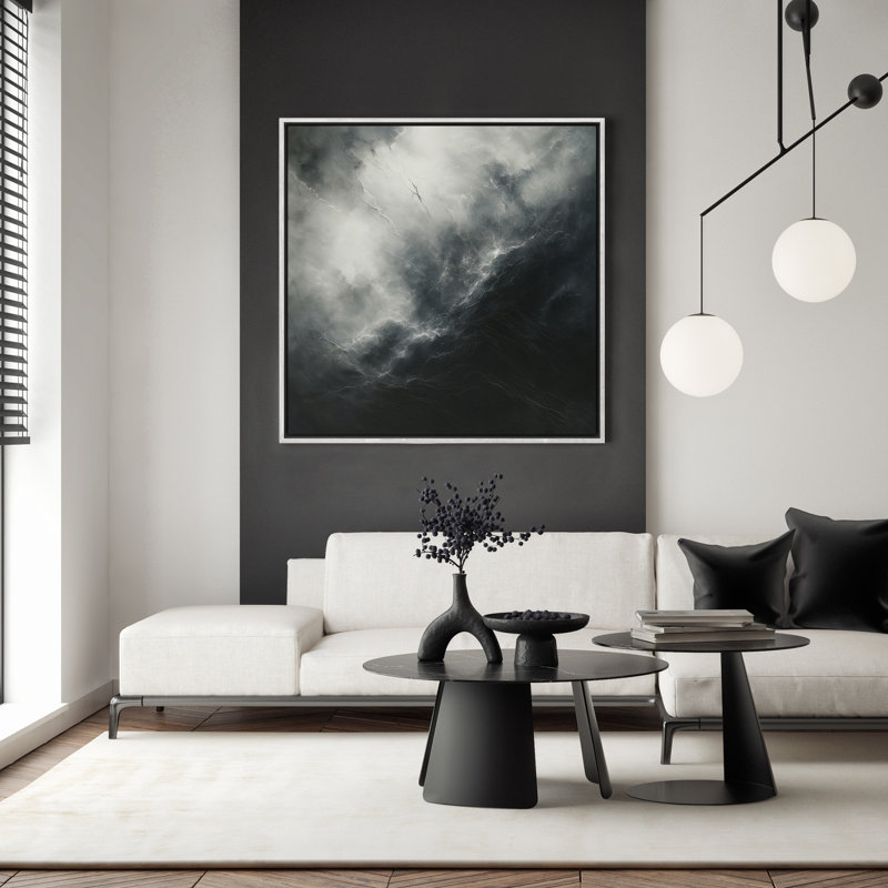 Art mural encadré abstrait rétro antique classique pour chambre à coucher, H 16 po x l 16 po, Blanc