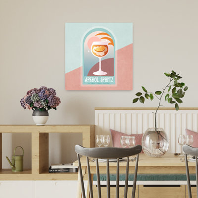 Sunset Sip Delight Retro Vintage Summer Sunset Wall Art