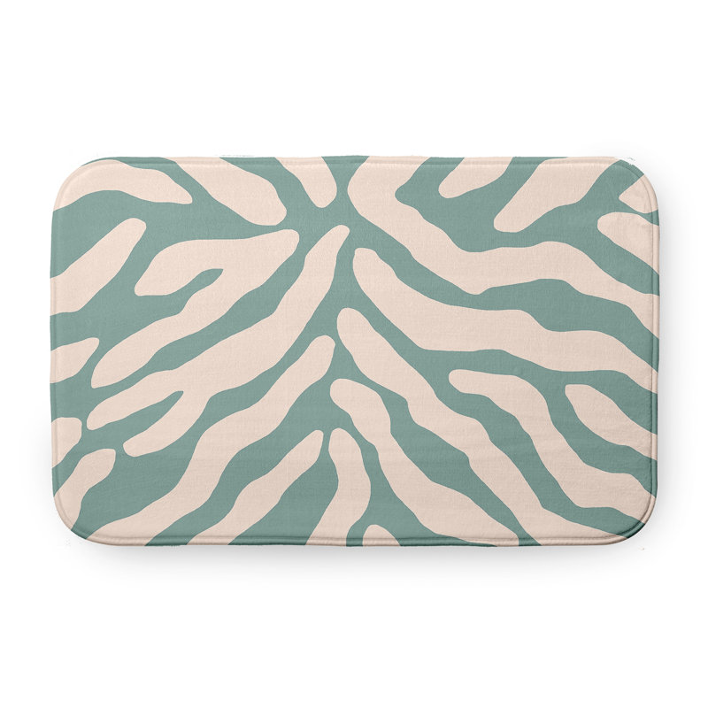 Tapis de bain Flora and Fauna, L 21 po x L 34 po, Bleu