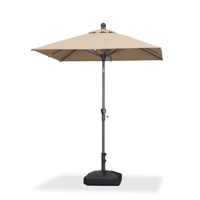 PURPLE LEAF 10' x 10' Square Patio Umbrella Outdoor Table Umbrella Aluminum Frame Market Umbrella Sun Umbrella with 8 Sturdy Ribs for Garden Deck Lawn Pool Taupe