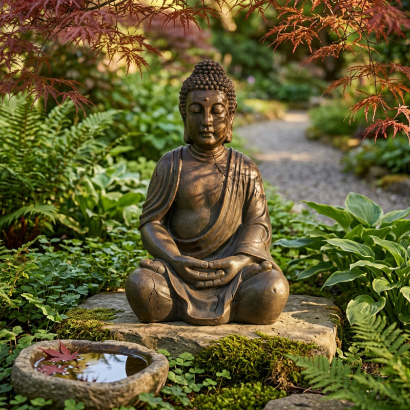 Hubertine Buddha Statue, 19.75"