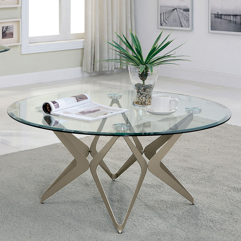 Table basse contemporaine 37,6 po, champagne
