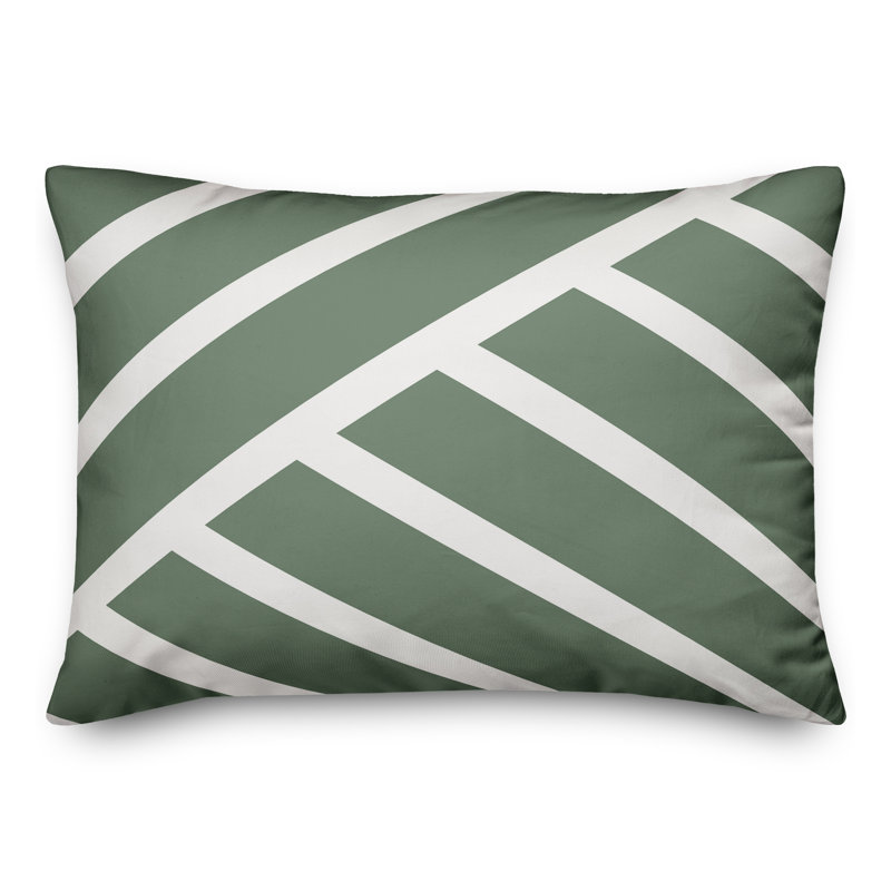 Abstract Outdoor Throw Pillow, Green